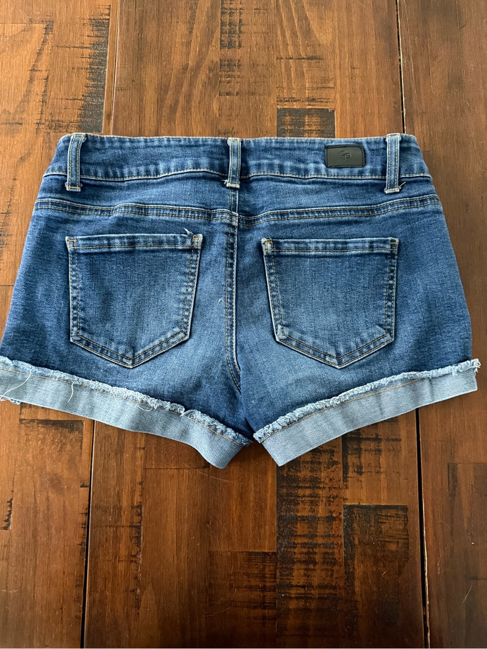 Celebrity Pink Dark Wash Rolled-Hem Denim Shorts - Picture 2 of 3